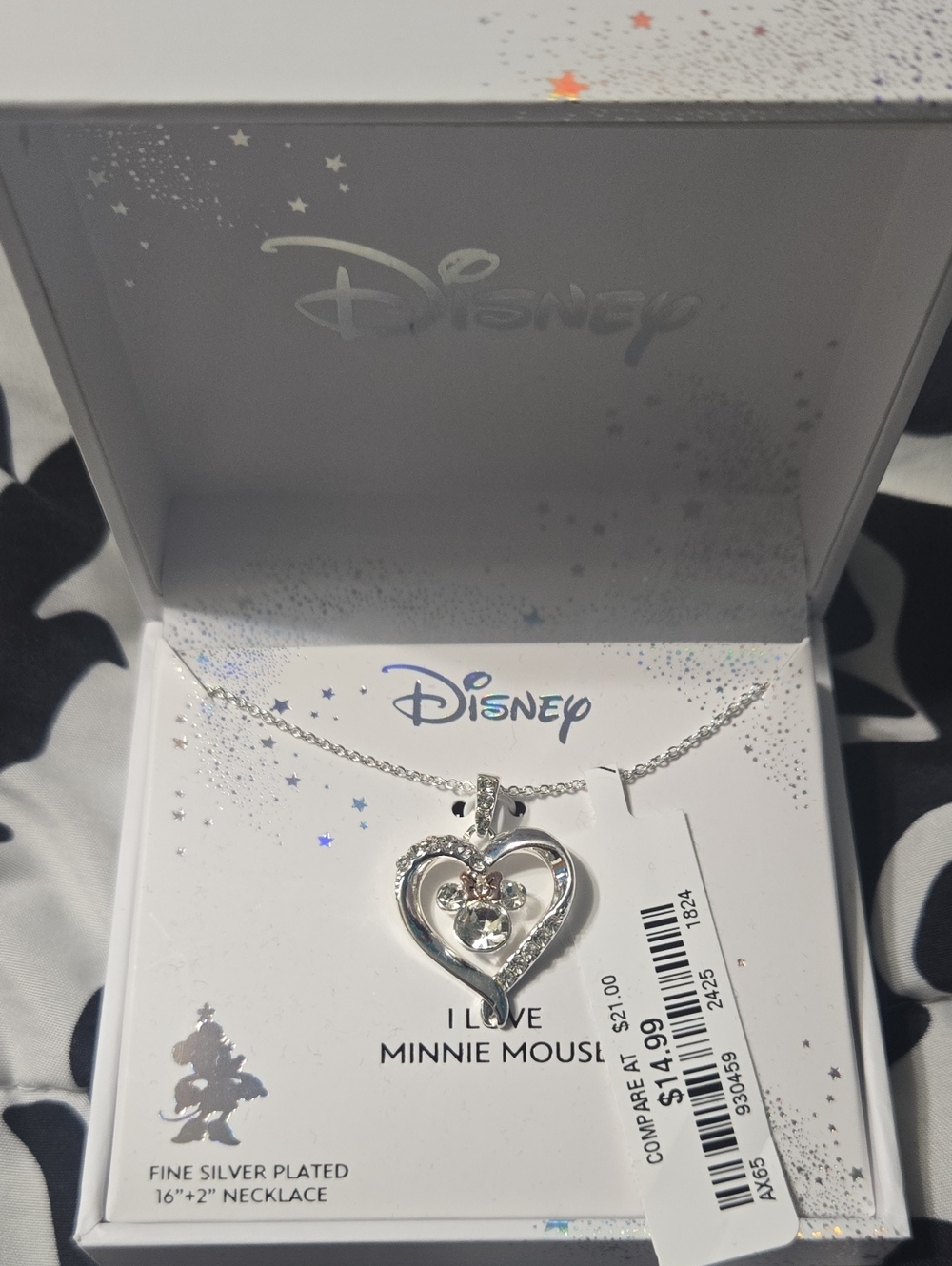 NWT Disney I Love Minnie Mouse Necklace